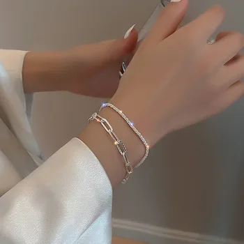 Новый Регулируемый браслет с гипсофилой серебристого цвета для женщин, изысканные модные украшения, подарок для свадебной вечеринки